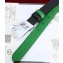 Gucci Grained Calfkin Square Buckle Double Belt Black/Green 2018