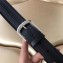 Louis Vuitton Calfskin Stripe Trim Belt Black/Silver 2018