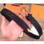 Louis Vuitton Width 3.5cm Smooth Calfskin Square Buckle Belt Black/Gold 2018