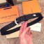 Louis Vuitton Width 3.5cm Smooth Calfskin Square Buckle Belt Black/Silver 2018