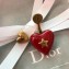 Dior Red Heart Short Earrings Red/Gold 2018