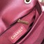 Chanel Calfskin Chevron Chic Small/Medium Flap Top Handle Bag A57147/A57149 Burgundy 2018