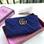 Gucci GG Marmont Velvet Zip Around Wallet 443123 Blue 