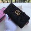 Gucci GG Marmont Velvet Zip Around Wallet 443123 Black 