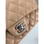 Chanel Lambskin Quilted Leather Classic Flap Bag A1116 Apricot/Silver