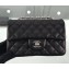 Chanel Lambskin Quilted Leather Classic Flap Bag A1116 Black/Silver