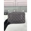 Chanel Lambskin Quilted Leather Classic Flap Bag A1116 Grey/Silver