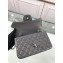 Chanel Lambskin Quilted Leather Classic Flap Bag A1116 Grey/Silver