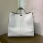 Fendi Roman Leather Peekaboo X-Lite Regular Tote Bag White 2019