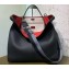 Fendi Roman Leather Peekaboo X-Lite Regular Tote Bag Black 2019