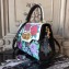 Dolce & Gabbana Calf Leather Welcome Handbag With Flower Print Black/White 2018