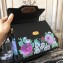 Dolce & Gabbana Calf Leather Welcome Handbag With Flower Print Black/White 2018