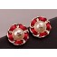 Chanel Stud Chain and Leather Earrings 110 Red 2018