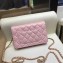 Chanel Lambskin Leather Quilting Wallet On Chain WOC Bag Pink