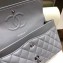 Chanel Classic Flap Medium Bag A1112 Dark Grey in Original Leather with Silver/ Hardware 2018