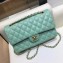 Chanel Classic Flap Medium Bag A1112 Light Green in Original Leather with Gold/ Hardware 2018