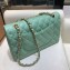 Chanel Classic Flap Medium Bag A1112 Light Green in Original Leather with Gold/ Hardware 2018
