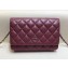 Chanel Lambskin Leather Quilting Wallet On Chain WOC Bag Fuchsia/Silver