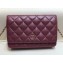 Chanel Lambskin Leather Quilting Wallet On Chain WOC Bag Fuchsia/Gold