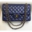 Chanel Classic Flap Medium Bag A1112 Navy Blue in Original Leather with Gold/ Hardware 2018