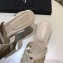 Saint Laurent Slide Heel Sandal In Leather With Intertwining Straps Apricot 2018
