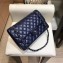Chanel Classic Flap Medium Bag A1112 Navy Blue in Original Leather with Silver/ Hardware 2018