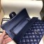 Chanel Classic Flap Medium Bag A1112 Navy Blue in Original Leather with Silver/ Hardware 2018