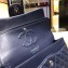 Chanel Classic Flap Medium Bag A1112 Navy Blue in Original Leather with Silver/ Hardware 2018