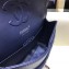Chanel Classic Flap Medium Bag A1112 Navy Blue in Original Leather with Silver/ Hardware 2018