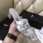Saint Laurent Heel Slide Sandal In Leather With Intertwining Straps Silver 2018