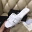 Saint Laurent Slide Sandal In Leather With Intertwining Straps White 2018