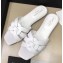 Saint Laurent Slide Sandal In Leather With Intertwining Straps White 2018