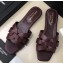 Saint Laurent Slide Sandal In Leather With Intertwining Straps Burgundy 2018