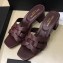 Saint Laurent Heel Slide Sandal In Leather With Intertwining Straps Burgundy 2018