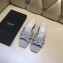 Saint Laurent Heel Slide Sandal In Leather With Intertwining Straps Grey 2018