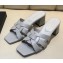 Saint Laurent Heel Slide Sandal In Leather With Intertwining Straps Grey 2018