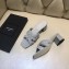 Saint Laurent Heel Slide Sandal In Leather With Intertwining Straps Grey 2018