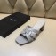 Saint Laurent Heel Slide Sandal In Leather With Intertwining Straps Grey 2018