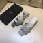 Saint Laurent Heel Slide Sandal In Leather With Intertwining Straps Grey 2018