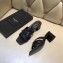 Saint Laurent Lizard Textured Heel Slide Sandal In Leather With Intertwining Straps Black 2018