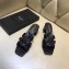 Saint Laurent Lizard Textured Heel Slide Sandal In Leather With Intertwining Straps Black 2018
