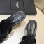 Saint Laurent Lizard Textured Heel Slide Sandal In Leather With Intertwining Straps Black 2018