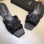 Saint Laurent Lizard Textured Slide Sandal In Leather With Intertwining Straps Black 2018