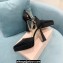 Mach & Mach Heel 12.5cm Platform 3cm Satin Sandals Black 2022