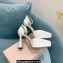 Mach & Mach Heel 12.5cm Platform 3cm Satin Sandals White 2022