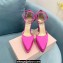 Mach & Mach Heel 12.5cm Platform 3cm Satin Sandals Fuchsia 2022