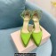 Mach & Mach Heel 12.5cm Platform 3cm Satin Sandals Green 2022