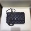 Chanel Caviar Leather Quilting Wallet On Chain WOC Bag Black/Silver