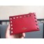 Valentino Rockstud Pocket Bi-Fold Wallet 0605 Red