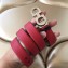 Ferragamo Saffiano Calf Leather Belt 25mm Width Red 